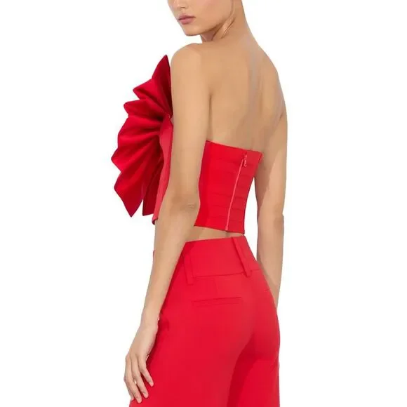 Alice + Olivia Womens  Sibella Strapless Top, Red - Picture 2 of 4